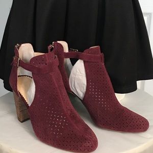 CROWN & IVY Eyelet/Perforated Leather Bootie